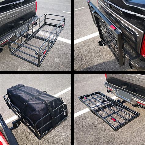 Hitch Mount Cargo Carrier 60 X 24 X 144 Folding Cargo Rack Rear