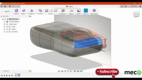 Lamborghini Surface Modeling In Fusion 360 Software Part 19 Youtube