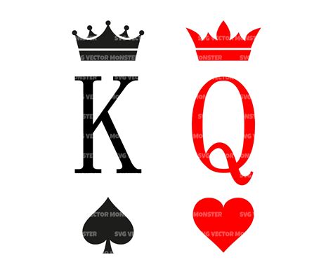 King Of Spades Svg Queen Of Hearts Svg His Queen Her King Etsy India