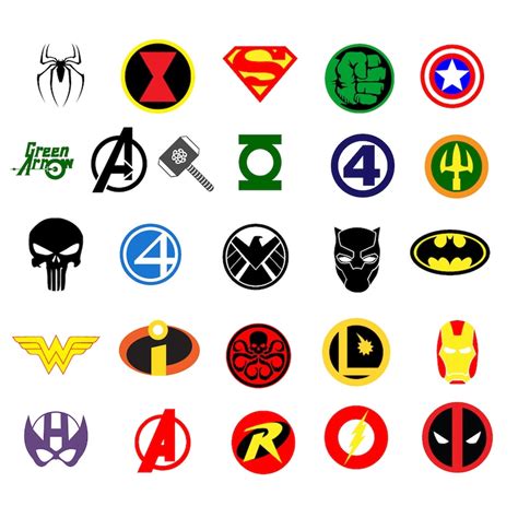 Superheroes Logos Clipart Marvel Vector Avengers Superhero Logo Etsy