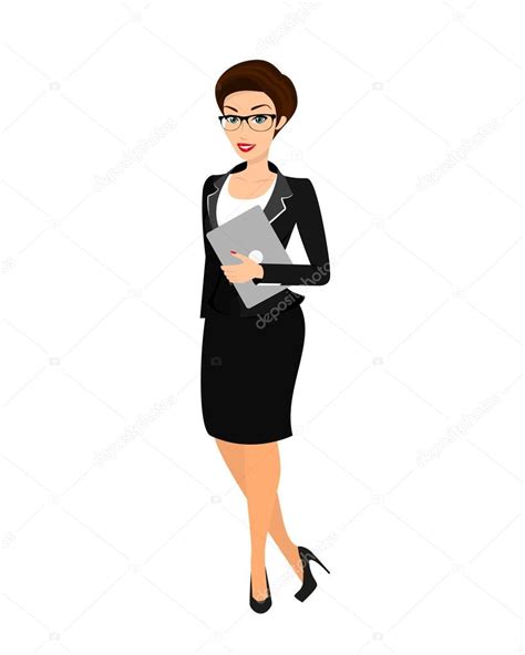 Business Woman Wearing Black Suit Stock Vector Image By ©juliatim 56501375