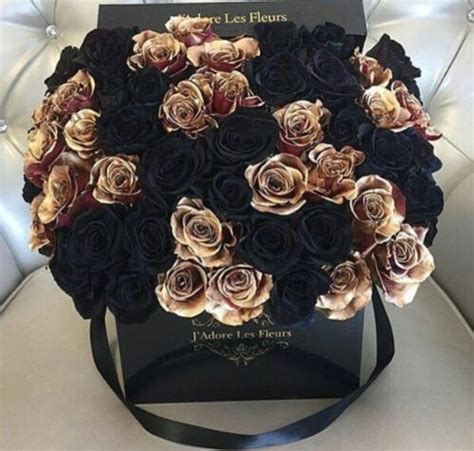 Flowers Rose And Black Image Black Gold Wedding Luxury Flowers