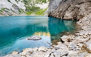 Imotski Blue Lake In Limestone Crater Near Split, Croatia ...