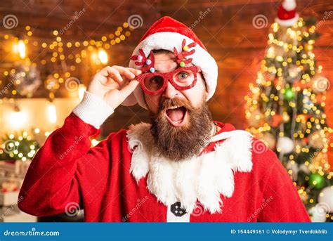 Crazy Funny Hipster Santa Hipster Man Bearded Santa Celebrate
