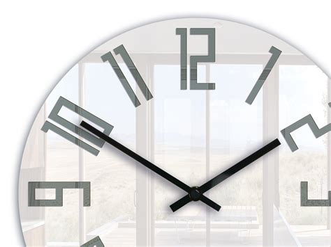 Large Wall Clock Gray Clock Wall Clock T Wall Decor Etsy