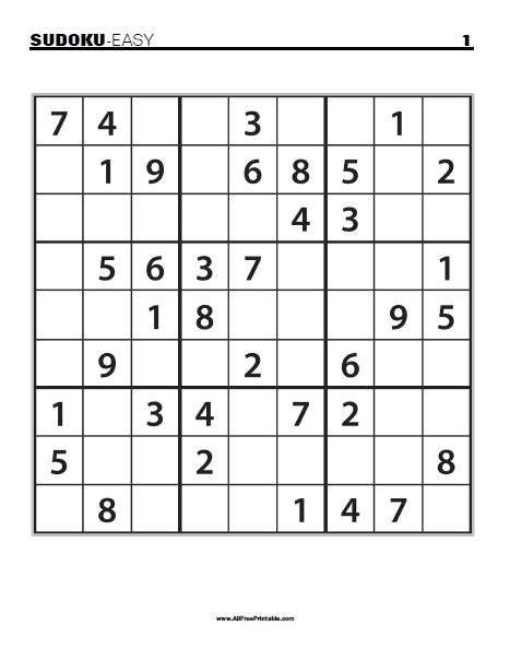 100 Free Printable Sudoku Puzzles Printable Templates