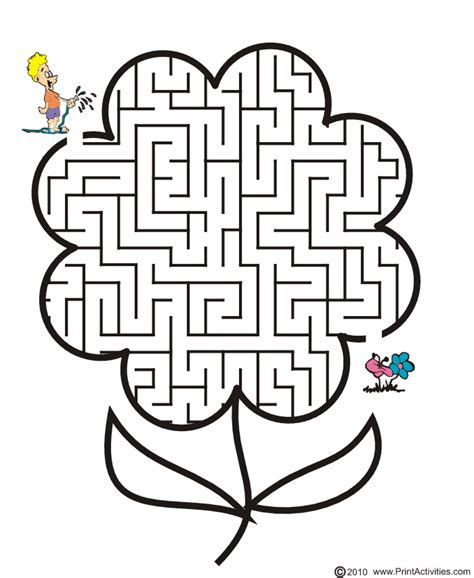 Spring Maze Worksheet For Kids