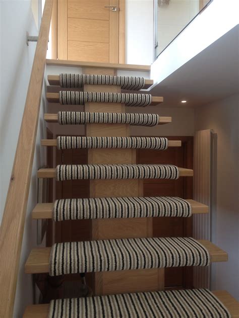 Floating Modern Oak Staircase With Wrapped Carpet Carpet Staircase New