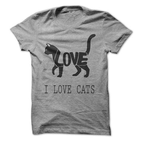 I Love Cats T Shirt Classic Guys Unisex Tee
