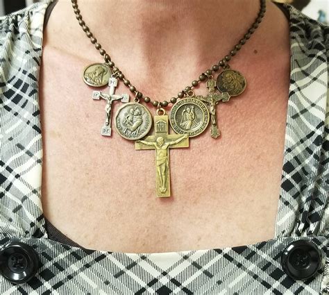Antique Jewelry Gothic Crucifix Charm Necklace Crucifixes Etsy