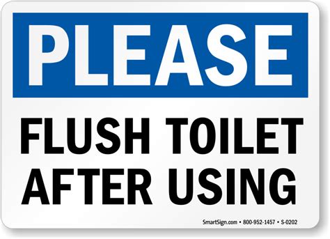 Flush After Using Bathroom Signs