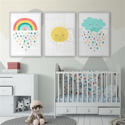 Buy Nursery Decor Gender Neutral Wall Art Sunshine Poster Nursery Art Cloud