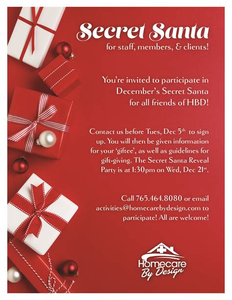 Facebook gives people the power to share and makes the world. Secret Santa - Sign Up by 12/6! | Home Care & Personal Service Agency | Care At Home | Homecare ...
