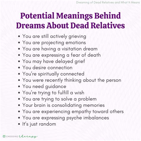 Why Do I Have Dreams About Dead Relatives 15 Meanings