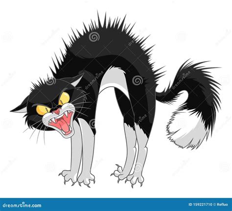 Angry Cartoon Cat Stock Vector Illustration Of Aggression 159221710