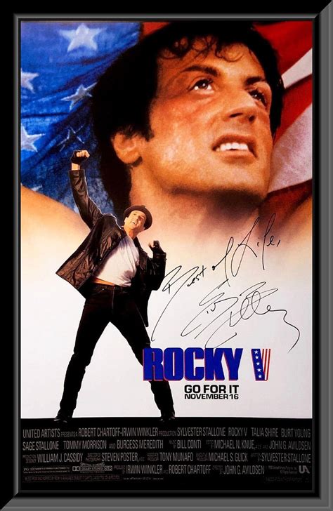 Rocky V Sylvester Stallone Signed Movie Poster Etsy