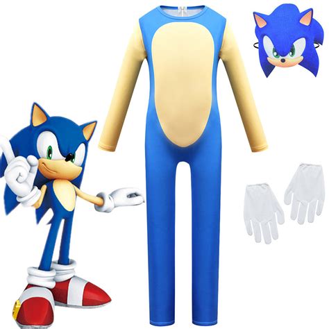 Sonic The Hedgehog 2 Jumpsuit Halloween Cosplay Costume Bodysuit For