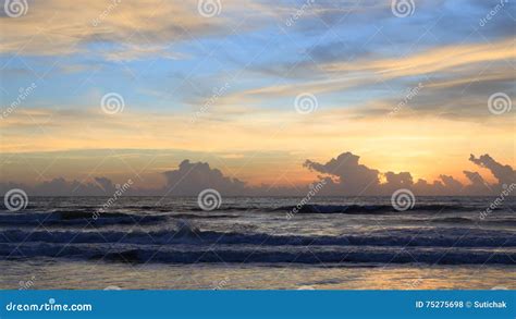 Beautiful Sunrise Sky In The Morning With Colorful Cloud Stock Photo