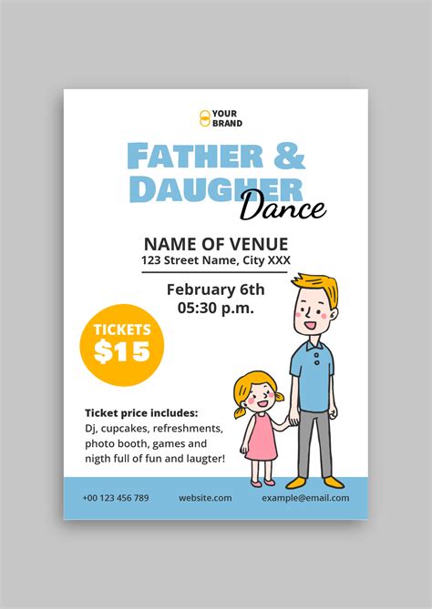 Free Duotone Father Daughter Dance Flyer Template