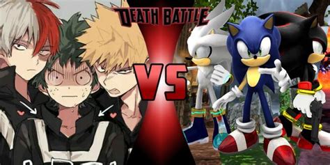 Izuku Midoriya Bakugou And Todoroki Vs Sonic Shadow And Silver Death