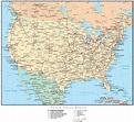 United States Map with US States, Capitals, Major Cities, & Roads