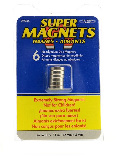 Super Magnets 12 Mm Dia X 3 Mm Pack Of 6 Pack Of 2