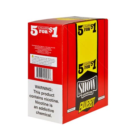 Show Cigarillos Sweet Pre Priced 15 Pouches Of 5 Tobacco Stock