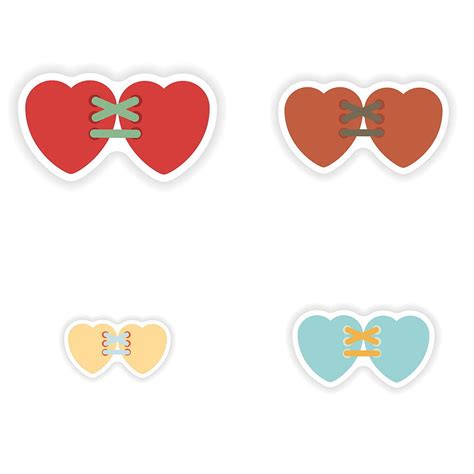 Set Of Paper Stickers On White Background Hearts Vector Eps Ai Uidownload