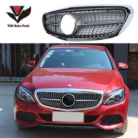 W205 Diamond Style Classic Model Use Front Racing Grill Grille For