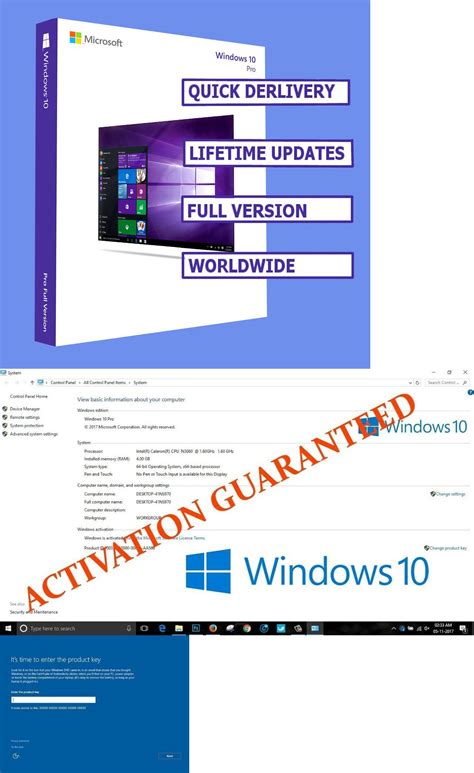 Software 18793 Windows 10 Professional Pro Key 32 64 Bit Activation