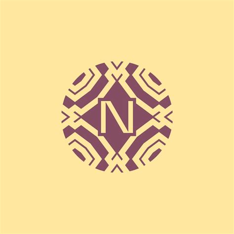 Letra Inicial N Moldura De Círculo Logotipo Exclusivo Padrão De Tribo