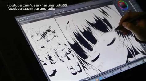 Drawing Manga Character With Wacom Cintiq22hd Youtube