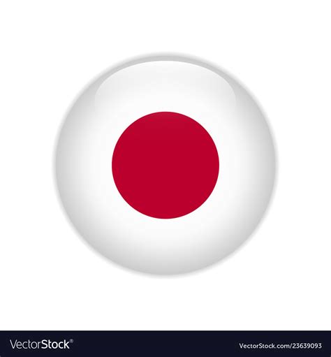 Japan Flag On Button Royalty Free Vector Image