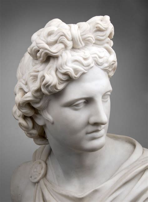Late 19th C Italian Marble Bust Of The Apollo Belvedere With From