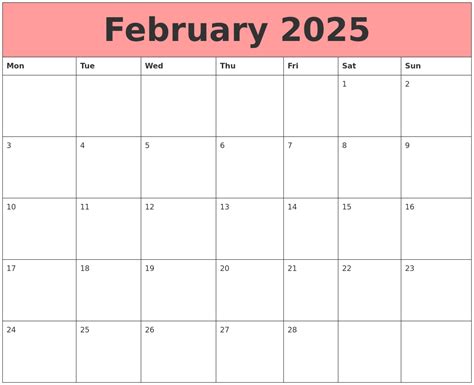 February 2025 Calendars That Work