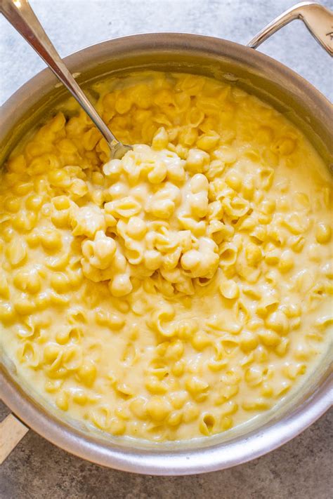 Drain and transfer to a large oven proof dish. 20-Minute Stovetop White Cheddar Mac and Cheese - Averie Cooks