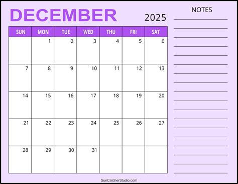 December 2025 Calendar Free Printable Diy Projects Patterns