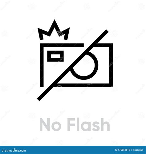 No Flash Icon Editable Vector Outline Stock Vector Illustration Of