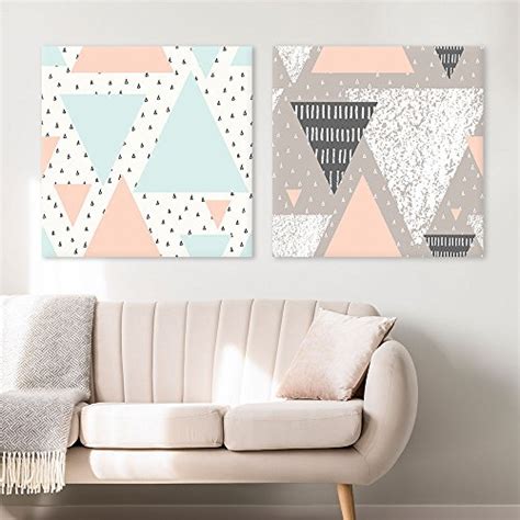 Teal And Grey Abstract Art Painting X3 Panels Canvas Art Wall26