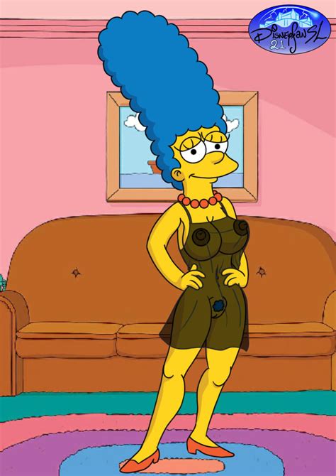 Rule 34 Beehive Hairdo Blue Hair Disneyfansl Hands On Hips Lingerie Marge Simpson Mature