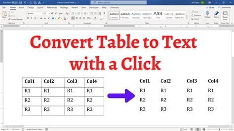 Simple Trick To Convert Table To Text In Ms Word For Pc And Mac
