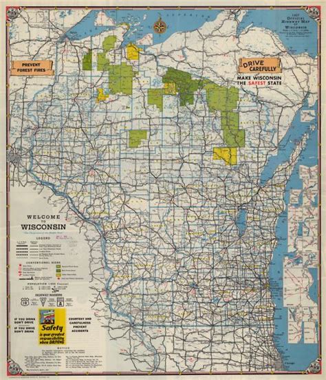 Official Wisconsin Highway Map Map Or Atlas Wisconsin Historical Society