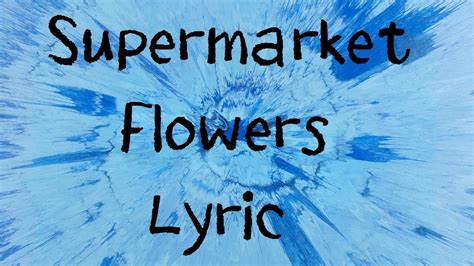 Supermarket Flowers Ed Sheeran Lyric Ed Sheeran Lyrics Ed