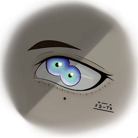 An Eye Is Shown With The Shadow Of Its Iris And Eyes Are Blue