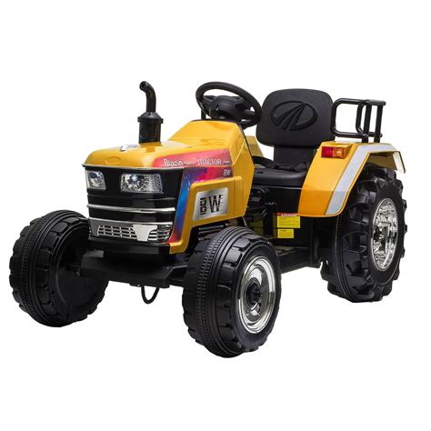 Tobbi 12v Kids Ride On Tractor With Remote Control And Music Yellow In