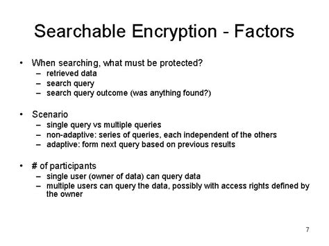 Introduction To Practical Cryptography Lecture 9 Searchable Encryption