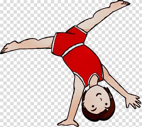 Cartwheel Gymnastics Cartoon Throwing A Ball Flip Acrobatic