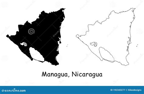 Managua Nicaragua Detailed Country Map With Location Pin On Capital