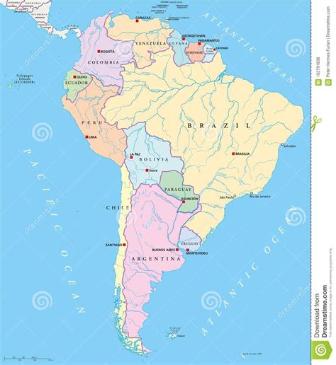 South America Single States Map Stock Vector Illustration Of Amazonas