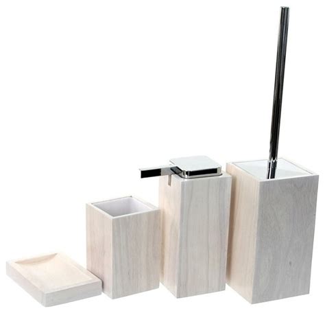 Digital technology makes it easy for you to browse, choose, and purchase. Wooden 4 Piece White Bathroom Accessory Set - Contemporary ...